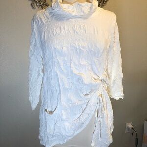 blouse for women ruffle White Brand  ChaLet CECI Made in USA Sz XS Fashion